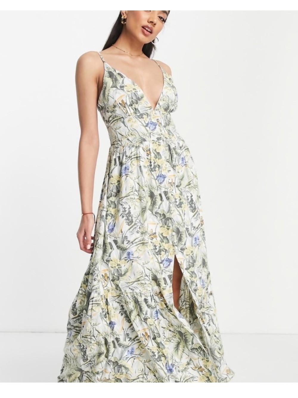 Abercrombie Button-Through Linen Maxi Dress - Picture 3 of 9